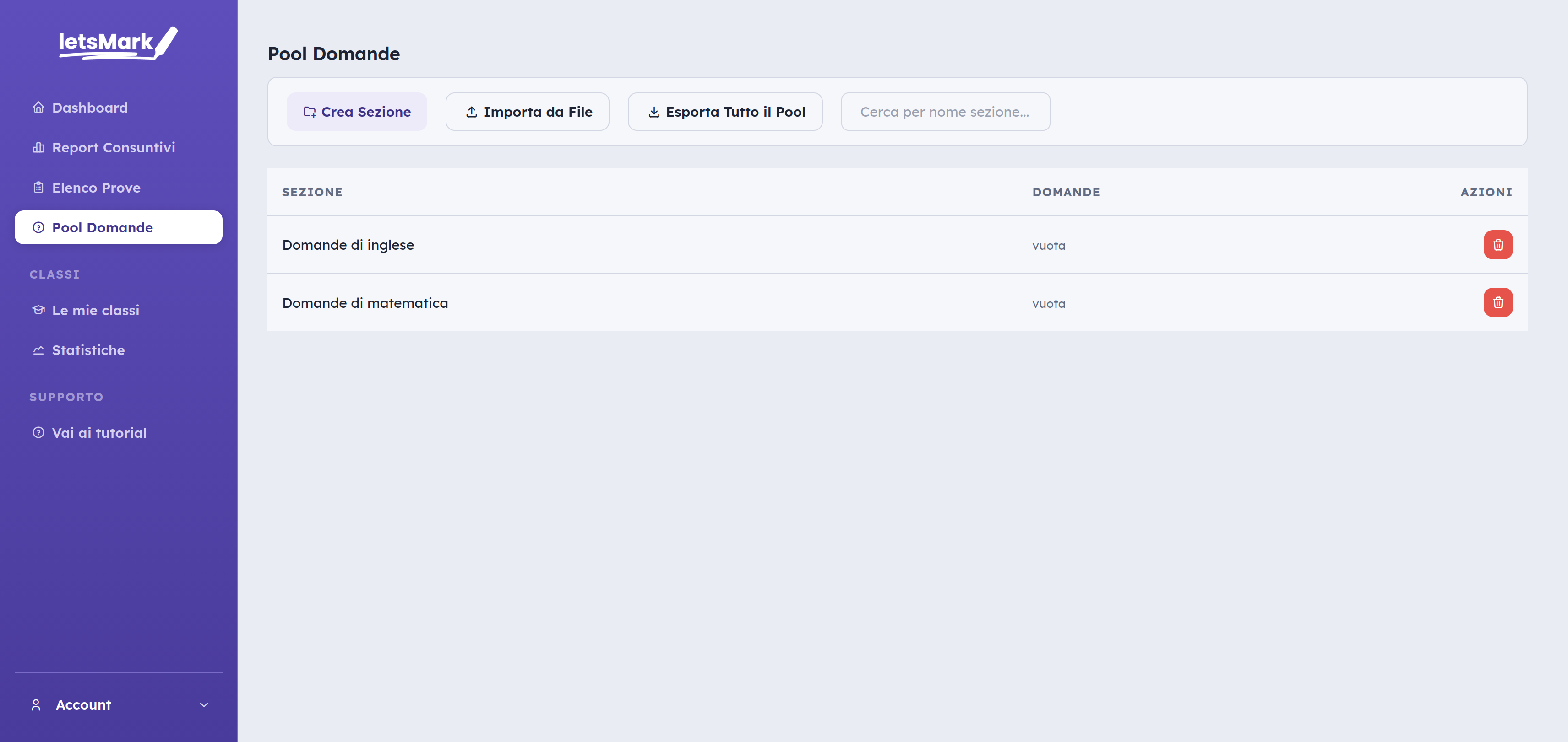 La pagina del pool