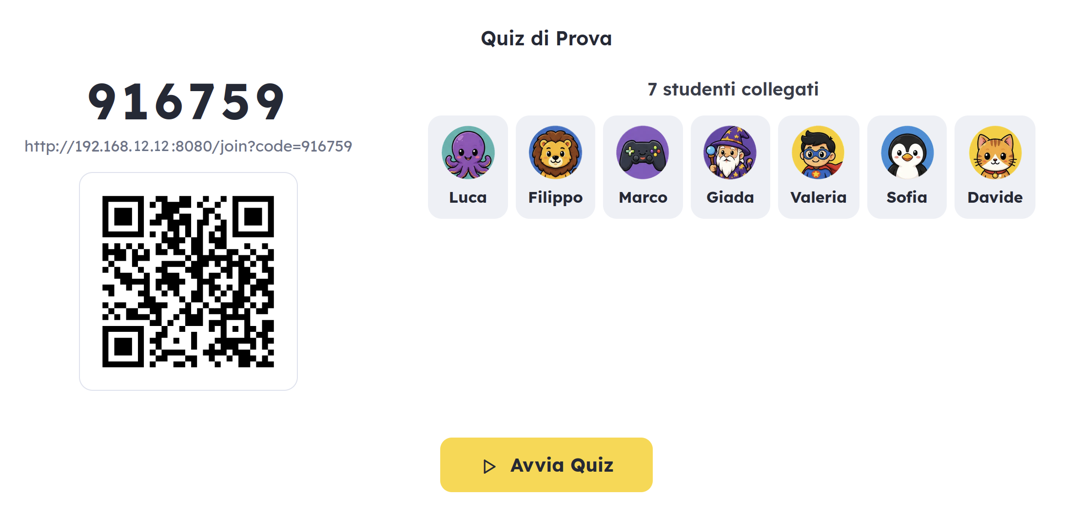 Lavagna nel quiz interattivo